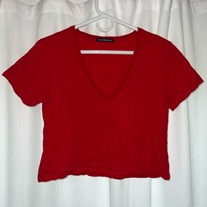 Brandy Melville Cropped V-Neck Tee
